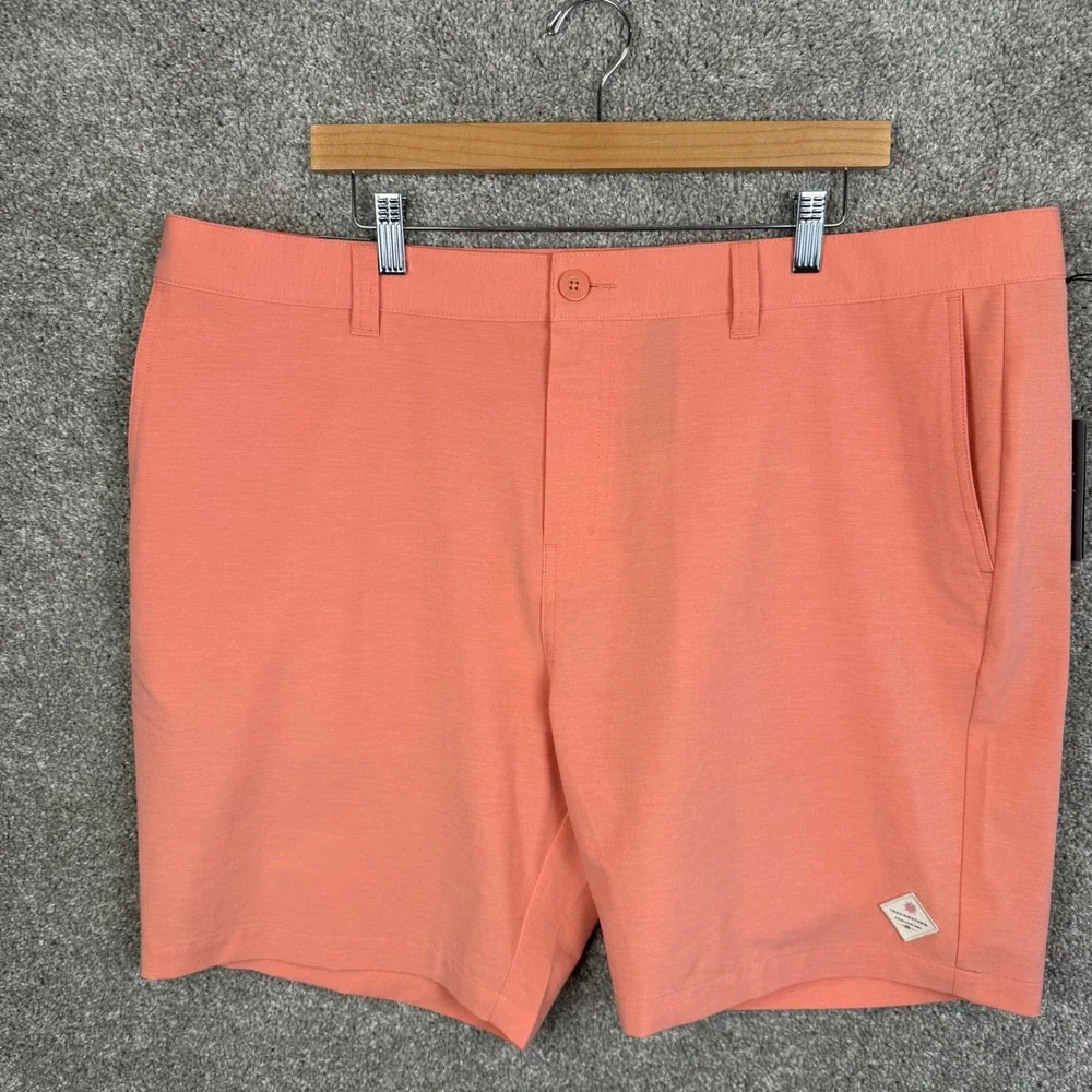 Travis Mathew‎ Mens 42 Tech Chino Shorts 8 Inseam Coral Orange 1MA590 NEW